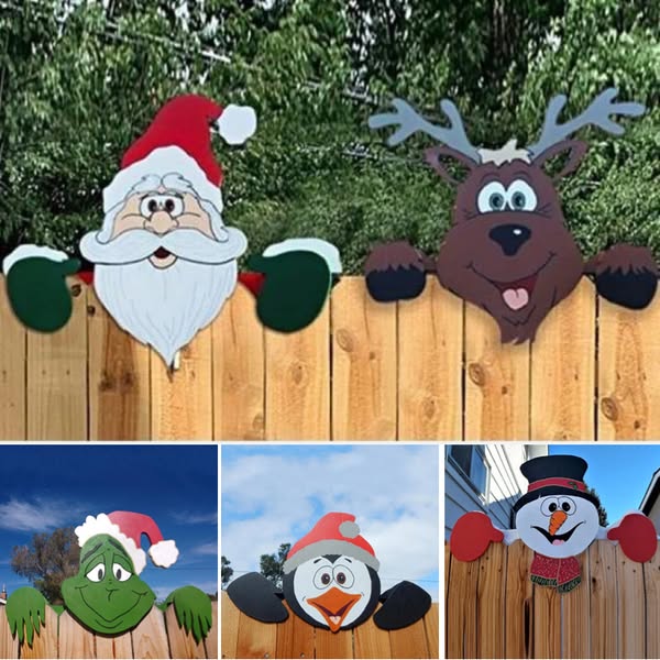 ๐ค Black Friday Sale-Only$9.99!! Christmas Fence Peeker Outdoor Decor ๐