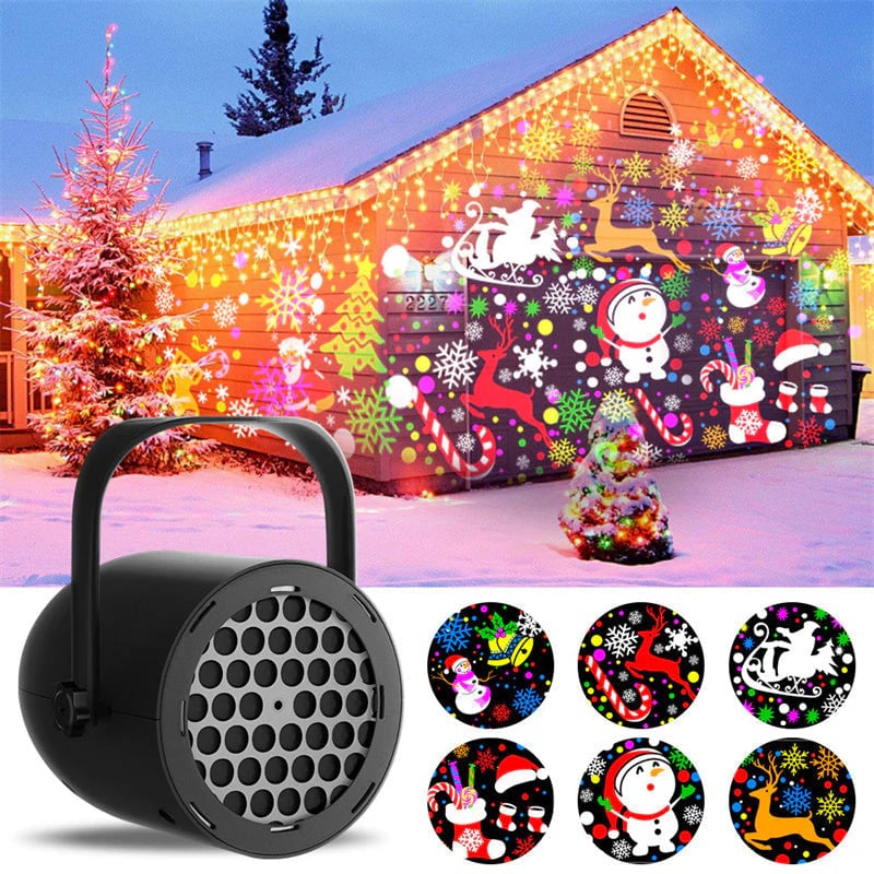 LED Christmas Projection Light – Bring 16 Holiday Scenes to Life 🎄