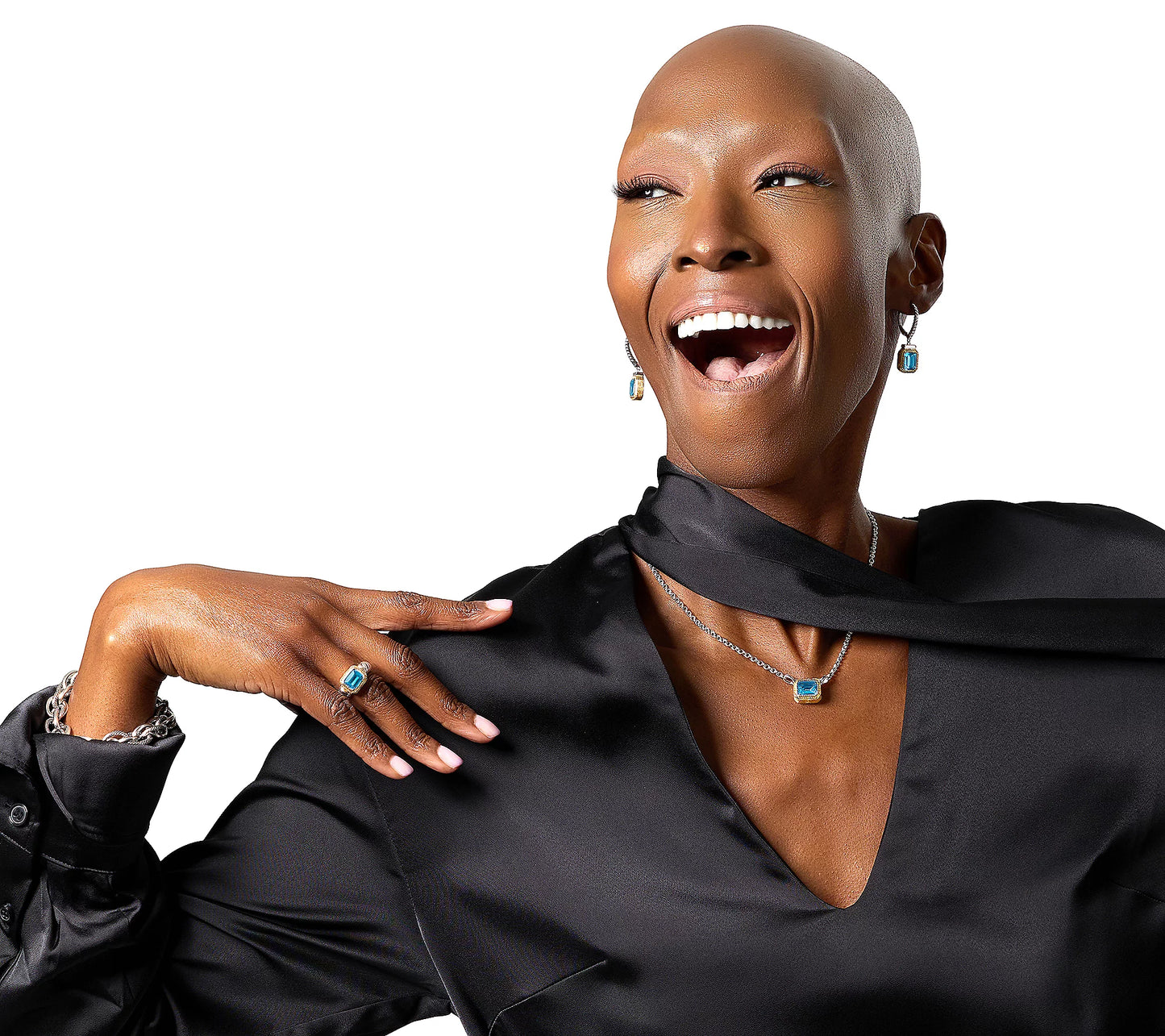 💎Two-Tone Gemstone Ring – Bold, Beautiful, and Brilliant