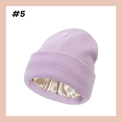 💖Anti-frizz silky satin-lined knit cap