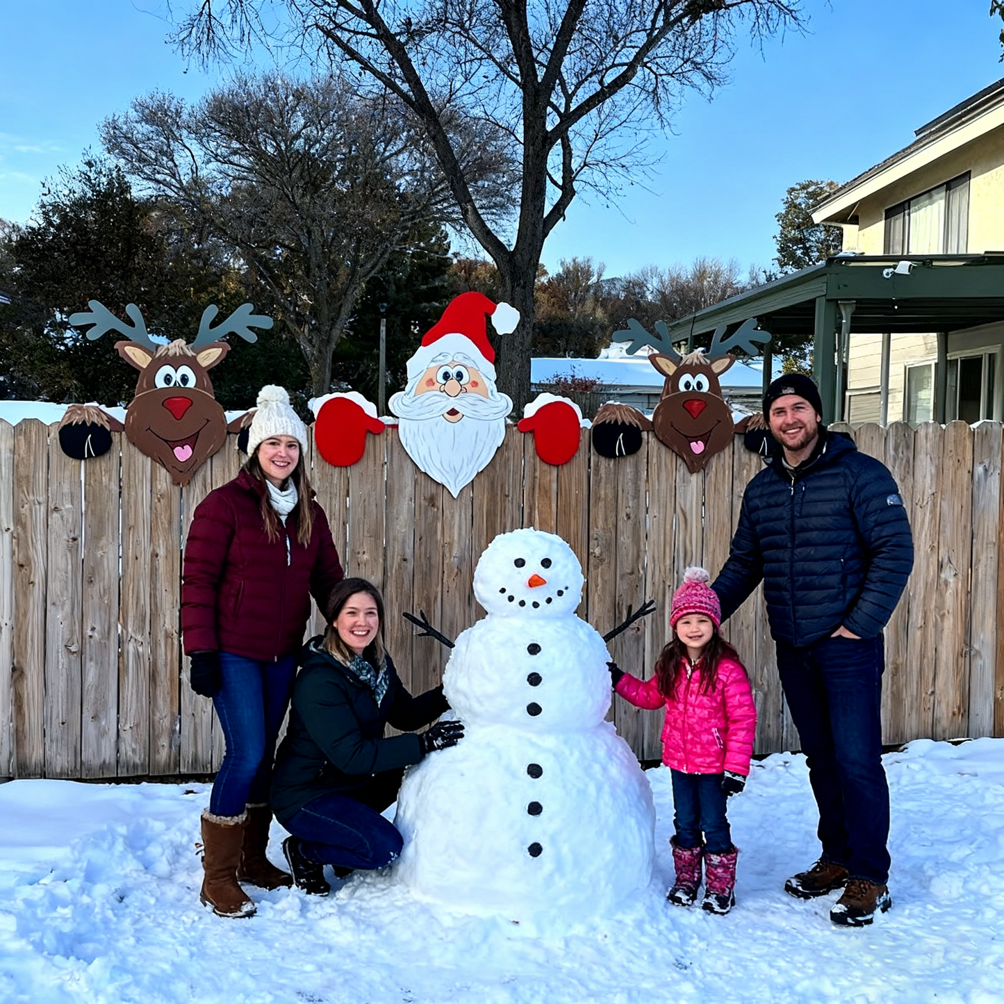 🎄Christmas Sale!-Only$9.99!! Christmas Fence Peeker Outdoor Decor 🎅