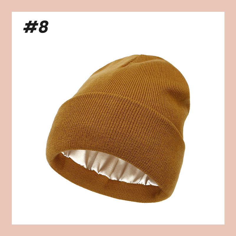 💖Anti-frizz silky satin-lined knit cap