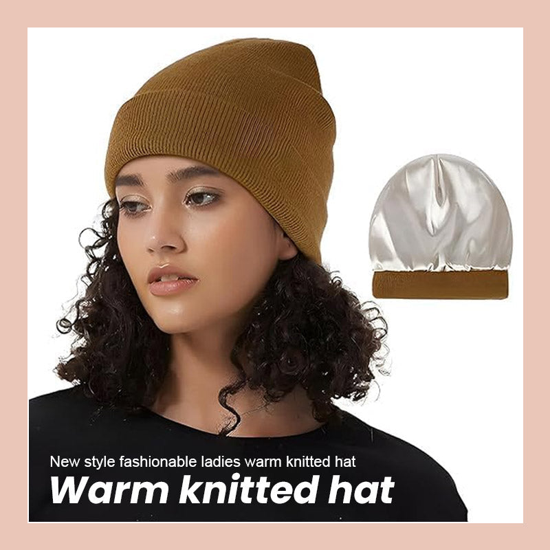 💖Anti-frizz silky satin-lined knit cap