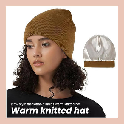 💖Anti-frizz silky satin-lined knit cap