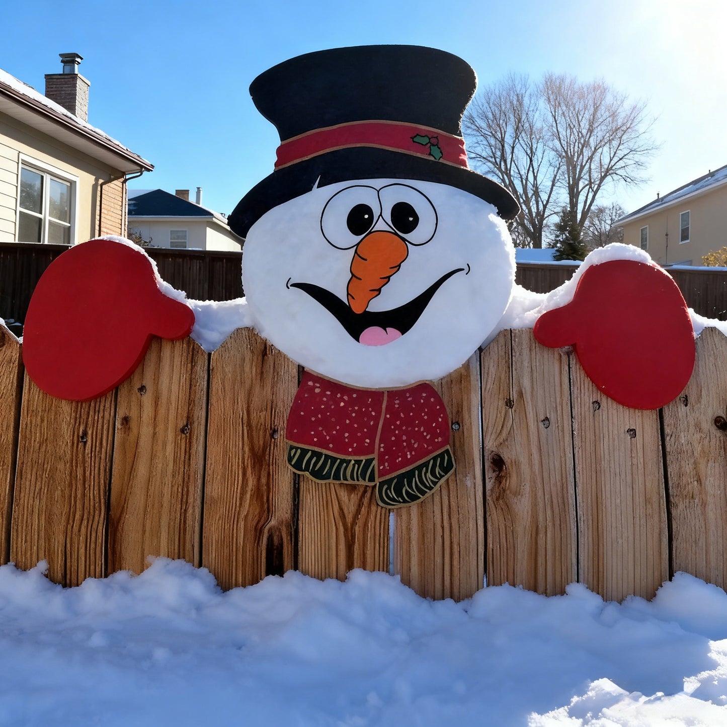 🎄Christmas Sale!-Only$9.99!! Christmas Fence Peeker Outdoor Decor 🎅