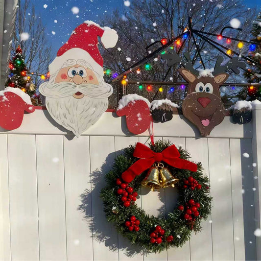 🎄Christmas Sale!-Only$9.99!! Christmas Fence Peeker Outdoor Decor 🎅