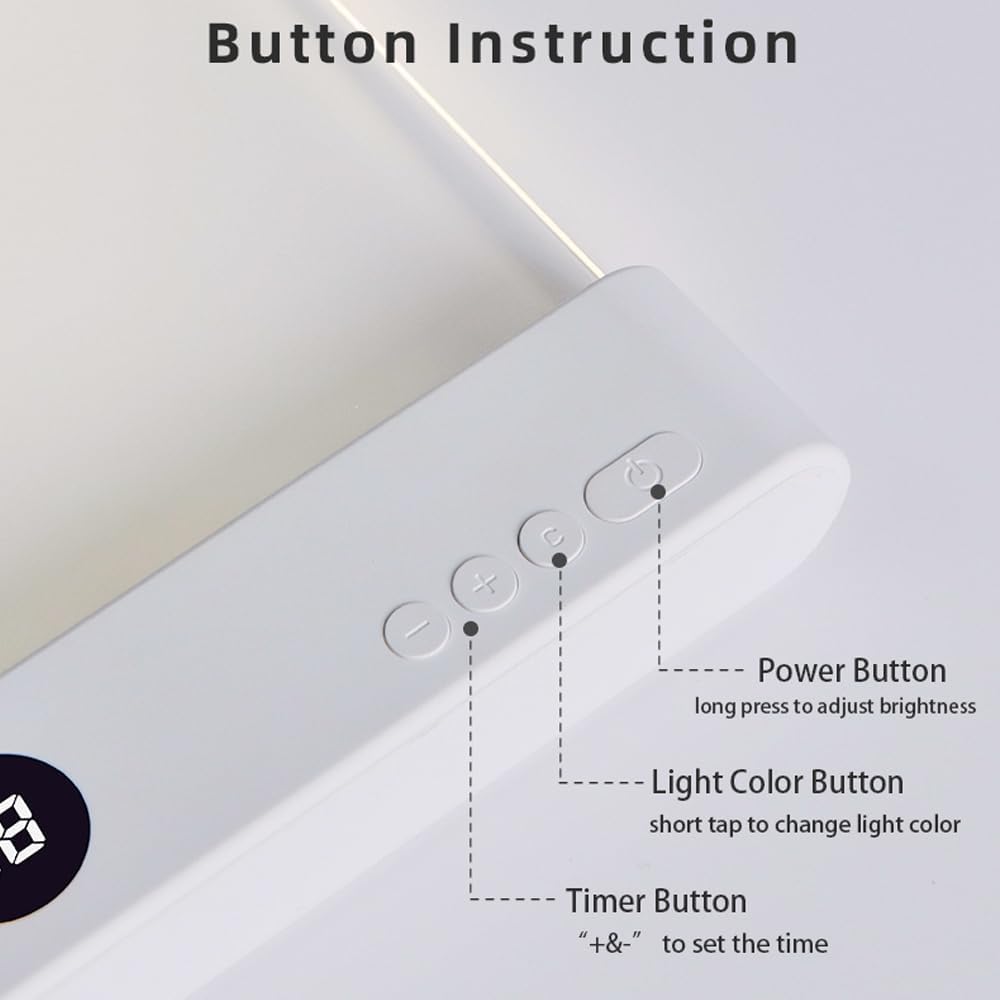 📘 Rechargeable Flat Book Light – Clear LED Reading Lamp with 3 Colors & Timer