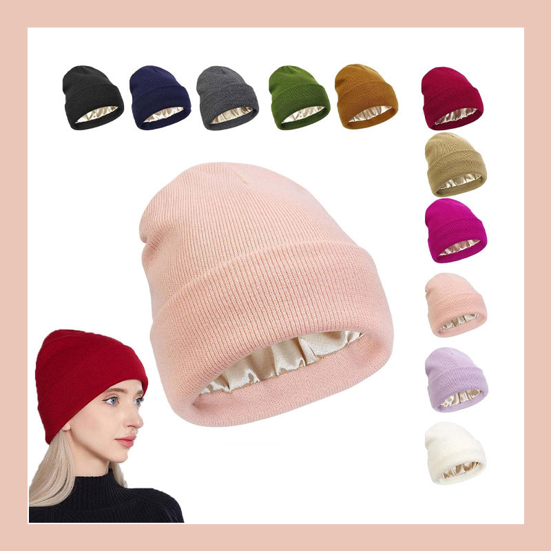 💖Anti-frizz silky satin-lined knit cap