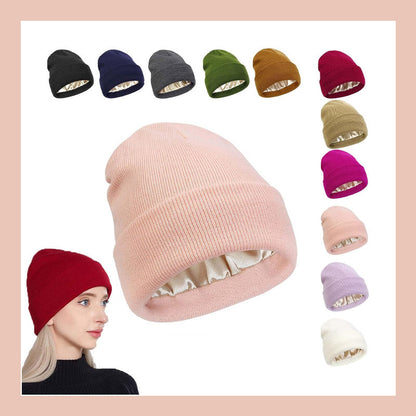 💖Anti-frizz silky satin-lined knit cap