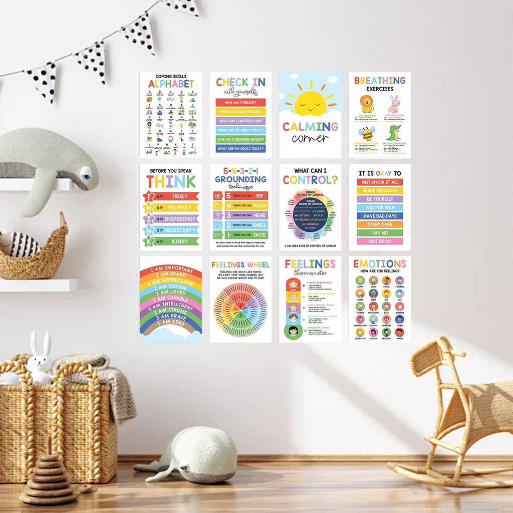 🔥❤️12 Pcs Calming Corner Posters
