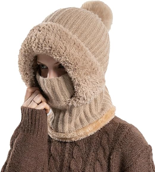 🧣 Women's Knit Beanie Hat Scarf Mask Set — Stay Warm & Stylish This Winter! ❄️