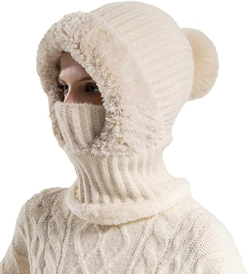 🧣 Women's Knit Beanie Hat Scarf Mask Set — Stay Warm & Stylish This Winter! ❄️