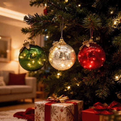 🎅🎄 Glass Tabletop Christmas Ornaments (Set of 3)🔔🎁