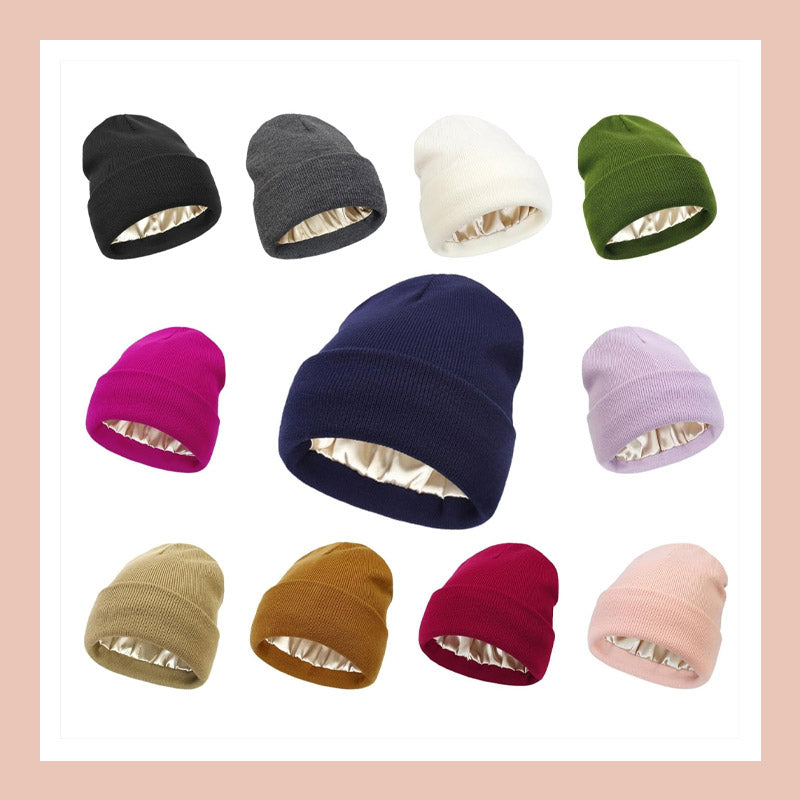 💖Anti-frizz silky satin-lined knit cap