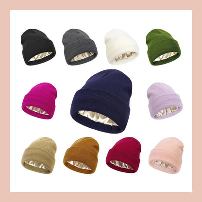 💖Anti-frizz silky satin-lined knit cap