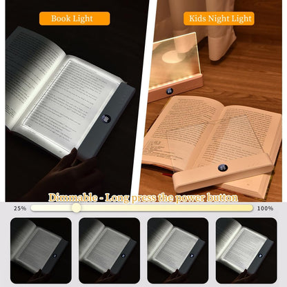 📘 Rechargeable Flat Book Light – Clear LED Reading Lamp with 3 Colors & Timer
