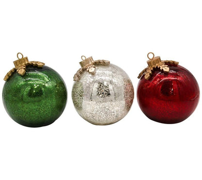 🎅🎄 Glass Tabletop Christmas Ornaments (Set of 3)🔔🎁