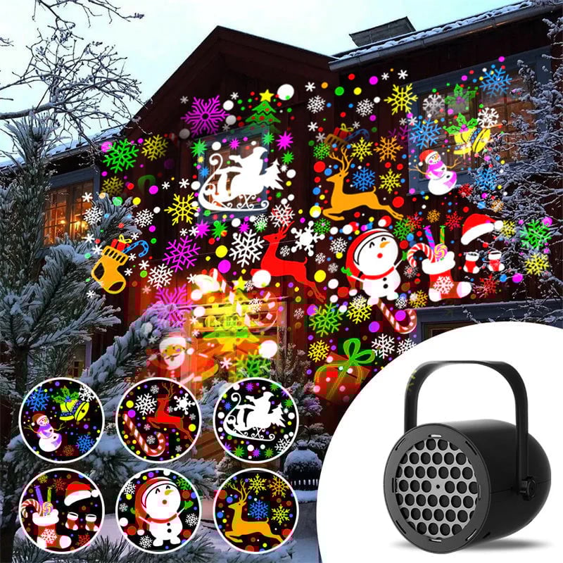 LED Christmas Projection Light – Bring 16 Holiday Scenes to Life 🎄