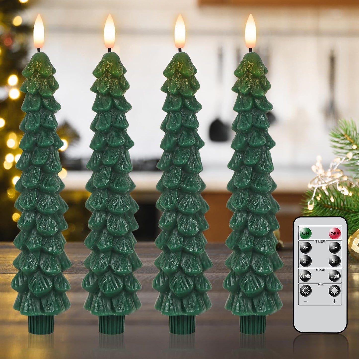 🎁🎄 Flameless Christmas Tree Candles with Remote Timer🎄