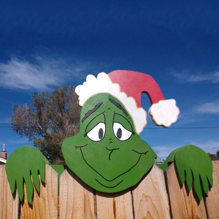 🖤 Black Friday Sale-Only$9.99!! Christmas Fence Peeker Outdoor Decor 🎅