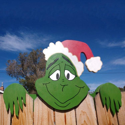 🖤 Black Friday Sale-Only$9.99!! Christmas Fence Peeker Outdoor Decor 🎅