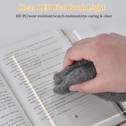 📘 Rechargeable Flat Book Light – Clear LED Reading Lamp with 3 Colors & Timer