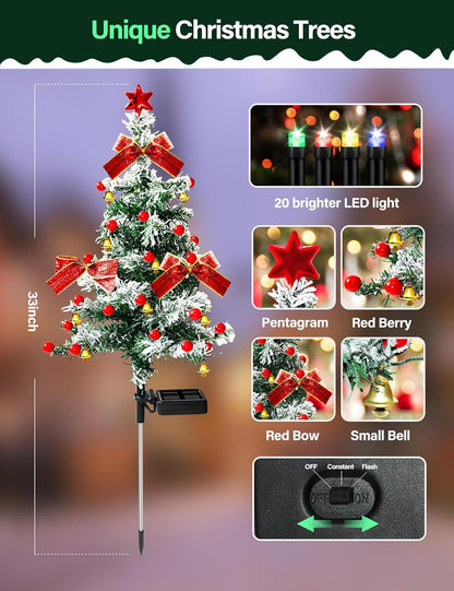 🎄 Solar Christmas Tree Lights – Buy One Get One Free (2 Pack)! Light Up Your Holiday Magic!