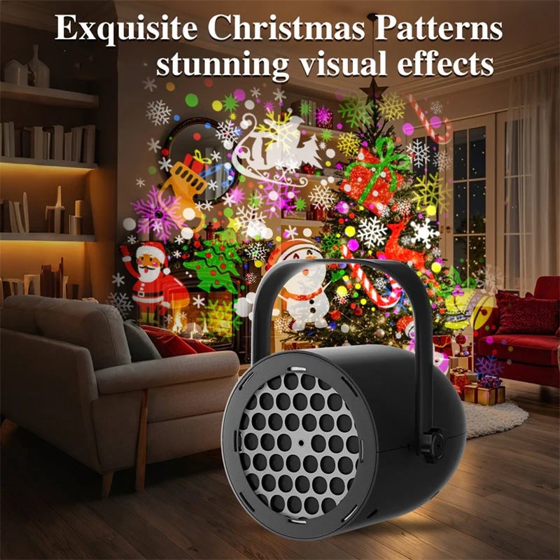LED Christmas Projection Light – Bring 16 Holiday Scenes to Life 🎄