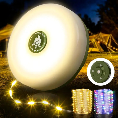 ✨ Portable 4-in-1 Camping Lights – Switchable Warm & Color Lighting for Any Mood!