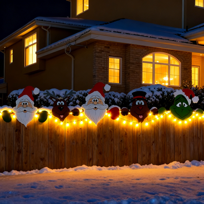 🎄Christmas Sale!-Only$9.99!! Christmas Fence Peeker Outdoor Decor 🎅