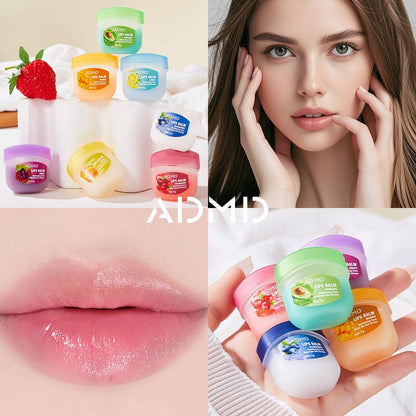 8Pcs Fruit Flavored Lip Care Set 🍓: Glosses + Night Balms + Colorless Lipsticks + Moisturizing Masks – Perfect Party & Seasonal Gifts! 🎉
