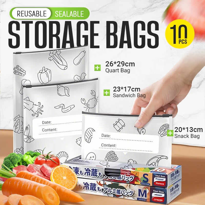 🥦Reusable Aluminum Foil Sealable Storage Bags 🍗– Durable, Leakproof & Reusable for Everyday Use 🌿