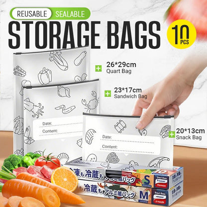 🥦Reusable Aluminum Foil Sealable Storage Bags 🍗– Durable, Leakproof & Reusable for Everyday Use 🌿