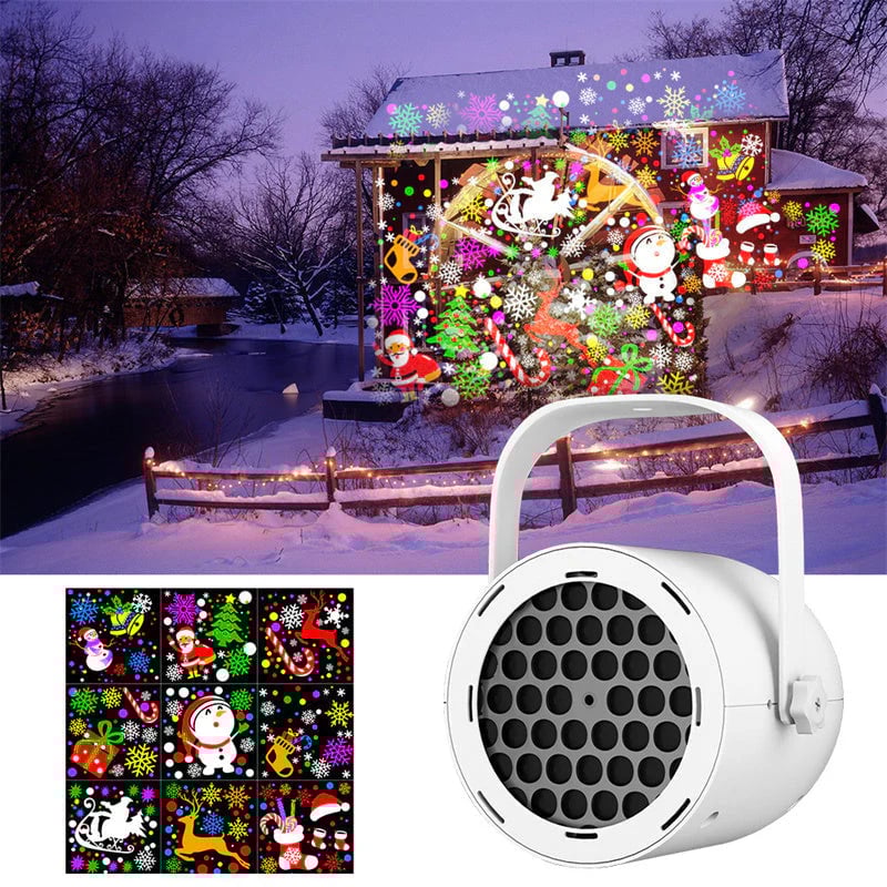 LED Christmas Projection Light – Bring 16 Holiday Scenes to Life 🎄