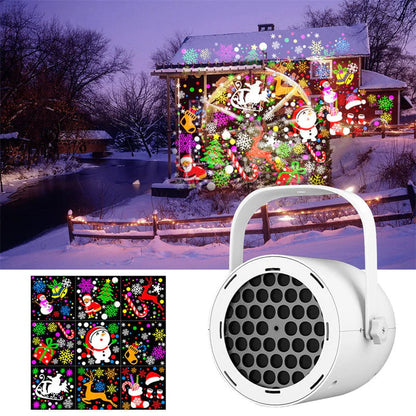 LED Christmas Projection Light – Bring 16 Holiday Scenes to Life 🎄