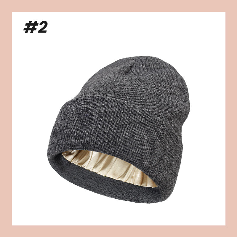 💖Anti-frizz silky satin-lined knit cap