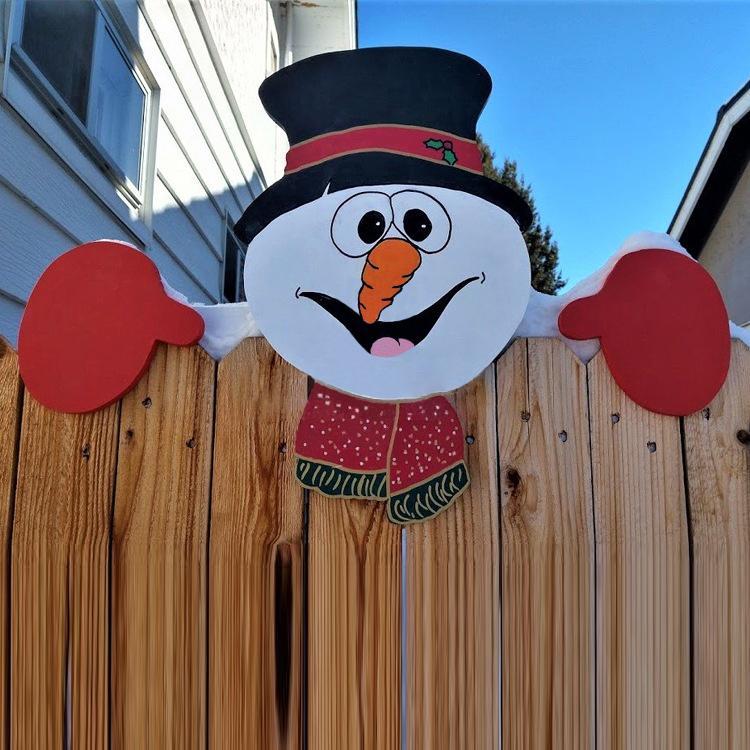 🖤 Black Friday Sale-Only$9.99!! Christmas Fence Peeker Outdoor Decor 🎅