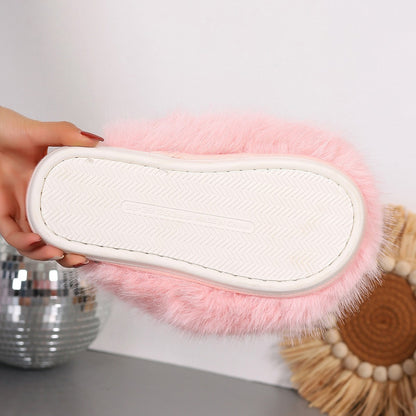 Fluffy Plush Closed-Toe Slippers – Stay Warm, Soft & Stylish This Fall!