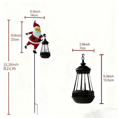 Solar Santa Watering Can Garden Light with Cascading LED Lights – Outdoor Waterproof Christmas Stake Light