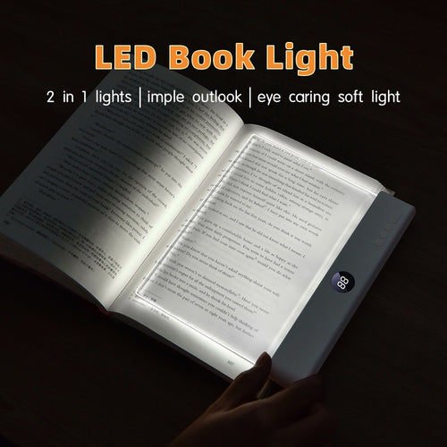 📘 Rechargeable Flat Book Light – Clear LED Reading Lamp with 3 Colors & Timer