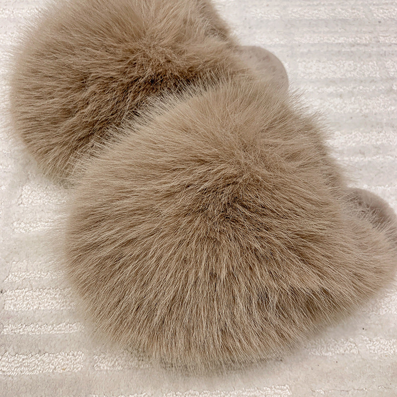 Fluffy Plush Closed-Toe Slippers – Stay Warm, Soft & Stylish This Fall!