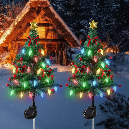 🎄 Solar Christmas Tree Lights – Buy One Get One Free (2 Pack)! Light Up Your Holiday Magic!