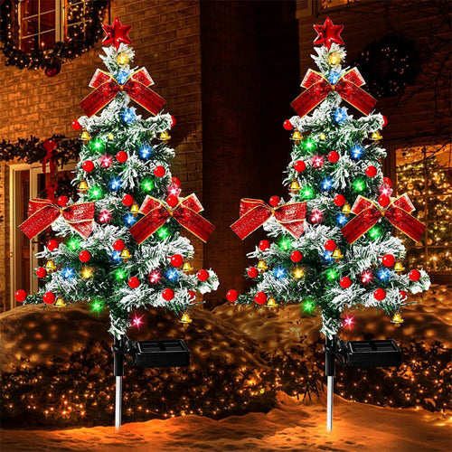 🎄 Solar Christmas Tree Lights – Buy One Get One Free (2 Pack)! Light Up Your Holiday Magic!