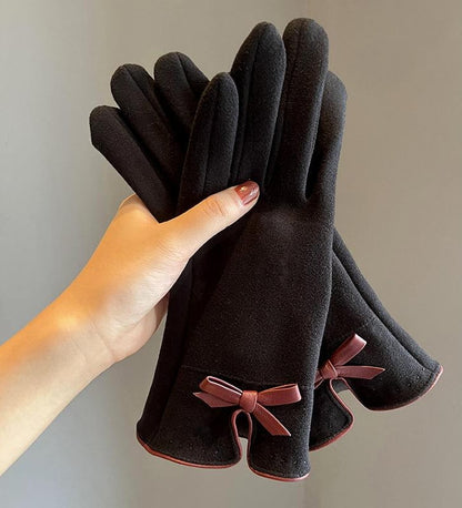 🧤Women's Elegant Bowknot Decorated Gloves ❄️Casual Trendy Warm Gloves for Fall & Winter