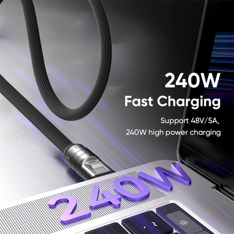 2-in-1 240W Lanyard Charging Cable for USB-C