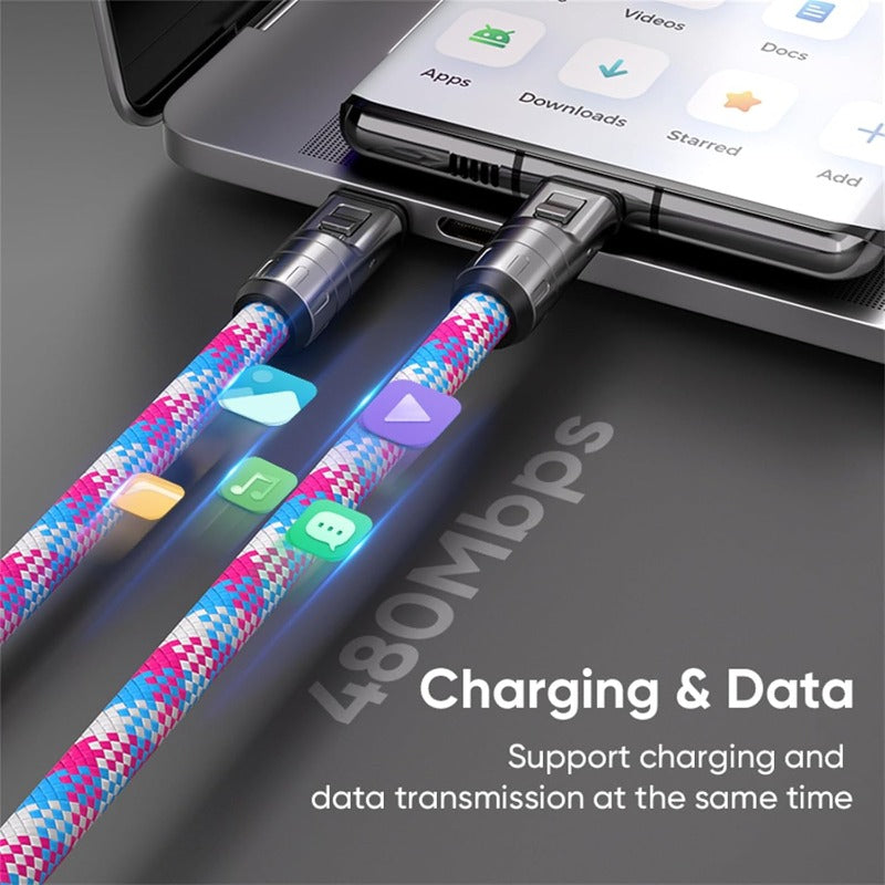 2-in-1 240W Lanyard Charging Cable for USB-C