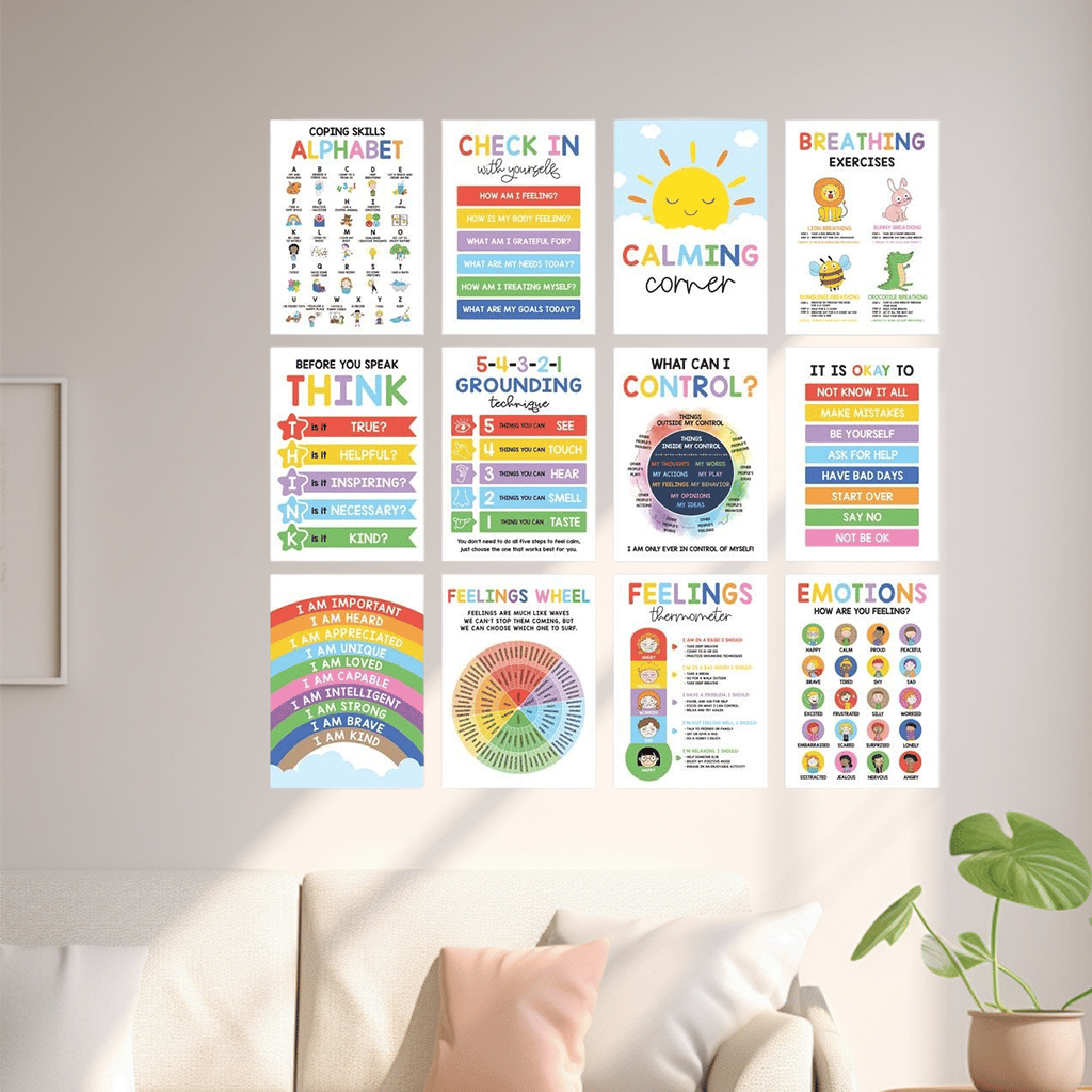 🔥❤️12 Pcs Calming Corner Posters