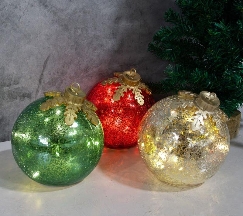 🎅🎄 Glass Tabletop Christmas Ornaments (Set of 3)🔔🎁