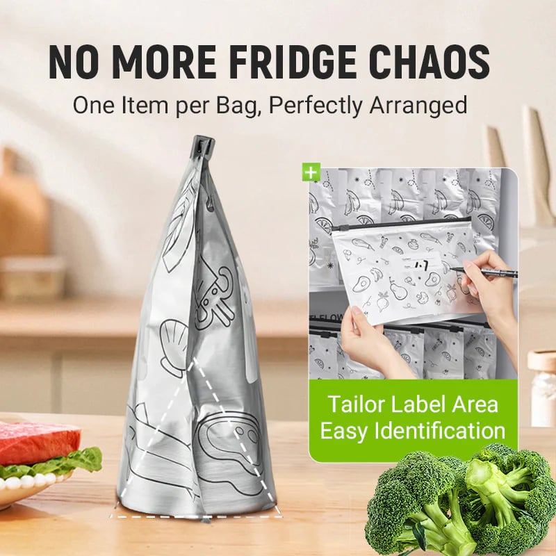 🥦Reusable Aluminum Foil Sealable Storage Bags 🍗– Durable, Leakproof & Reusable for Everyday Use 🌿