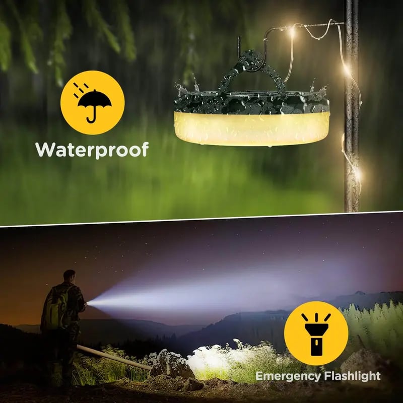 ✨ Portable 4-in-1 Camping Lights – Switchable Warm & Color Lighting for Any Mood!